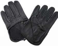 Women's 5 Fingers Half Palm Genuine Leather Gloves driving motorcycle,