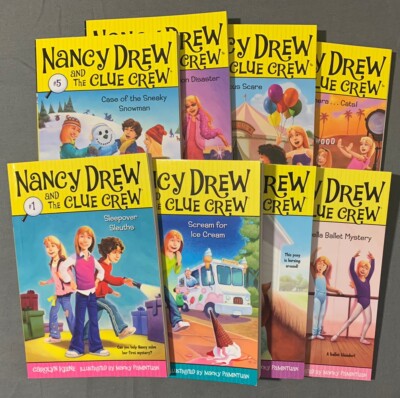 Nancy Drew Clue Crew Books 1 8 Lot by Carolyn Keene Paperback Mystery Set