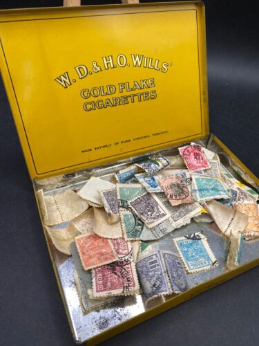 Vintage Brazil Stamps in Wills's Gold Flake Honey Dew Cigarettes Tin  #9 - Photo 1/15