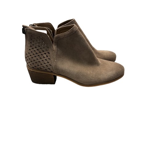 Susina Blakely taupe perforierter Stiefel weicher Wildleder-Reißverschluss EUC Größe 8 - Bild 2 von 6