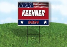 KEEHNER FLAG RED 2024 18inx24in Yard Road Sign w/ Stand