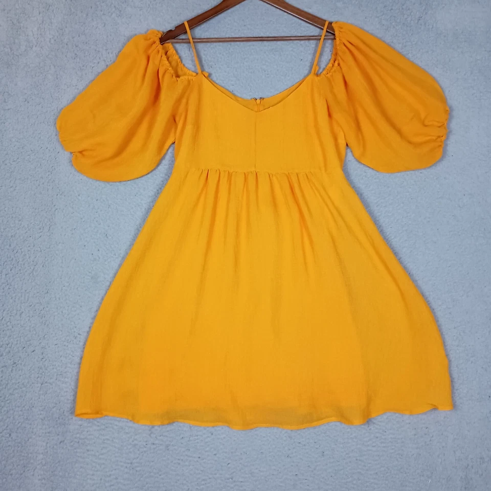 Vestido Moulinette Soeurs Mujer Medio Amarillo Manga Abullonada Ajuste y Acampanado Núcleo de Pradera Foto 2 de 4
