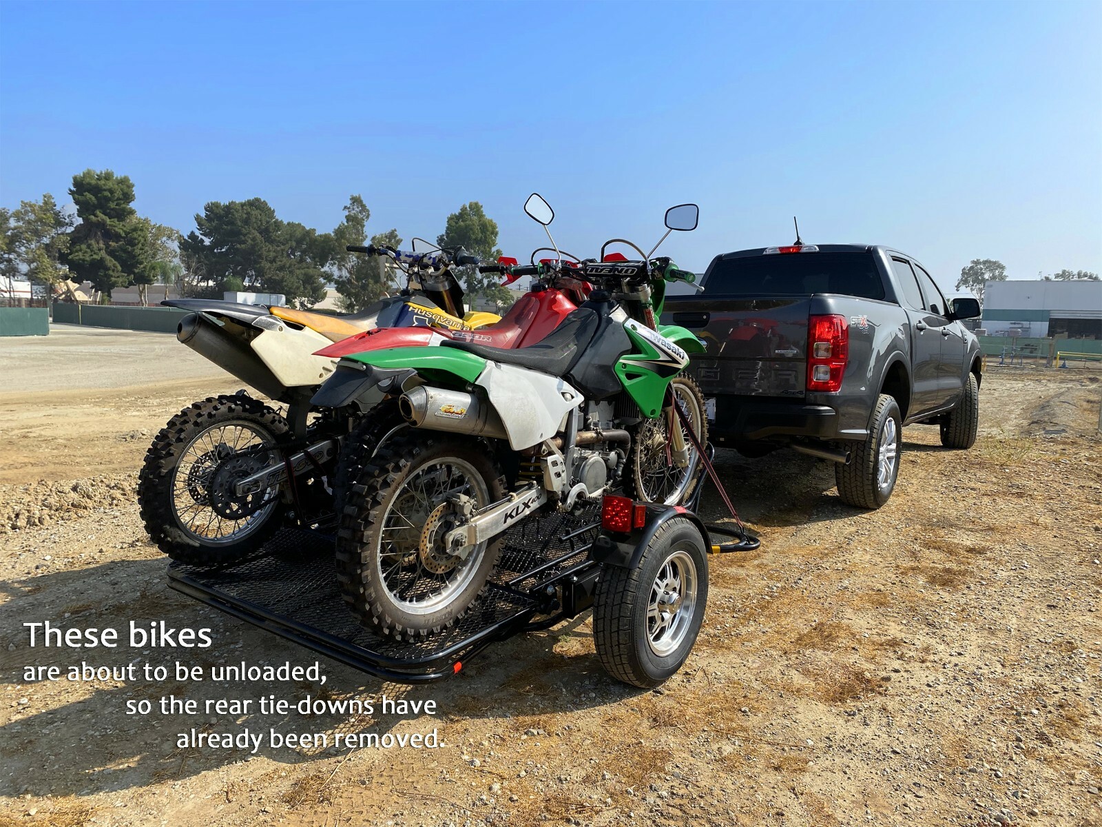 Folding 3 Rail Dirt Bike Sport Bike Scooter Motorcycle Trailer Used for Yamaha  