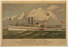 8" x 10"  1882 Photo Norwich Line, between New York, Boston and Worcester