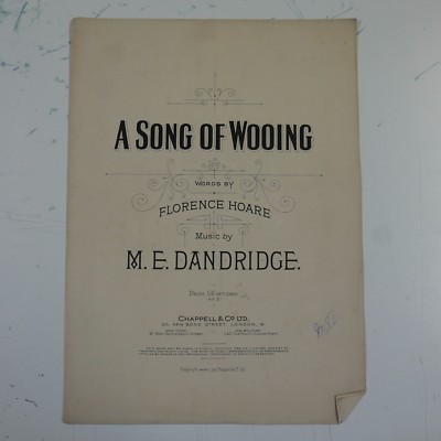 songsheet M E DANDRIDGE a song of wooing : florence hoare