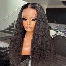 Long Yaki Straight Lace Front Synthetic Full Wig for Black Women Christmas Cos