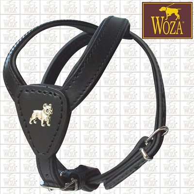 WOZA Premium Geschirr Französische Bulldogge Vollleder Handnaht Rindnappa FGF979