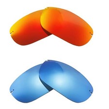 Walleva Two Pairs Polarized Lenses For Maui Jim Makaha - Fire Red Ice Blue