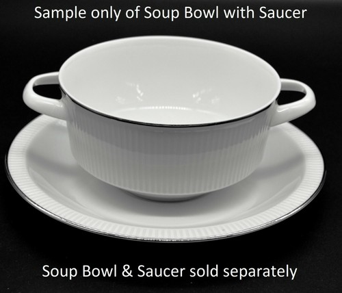 Arzberg "Sparta Secunda" Cream Soup Bowl(s) Two Handles - Platinum Trim - EUC - Picture 9 of 9