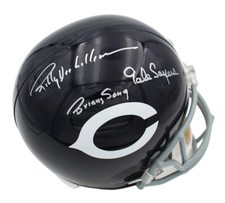 Gale Sayers & Billy Dee Williams Signed Chicago Bears Throwback Full Size Helmet
