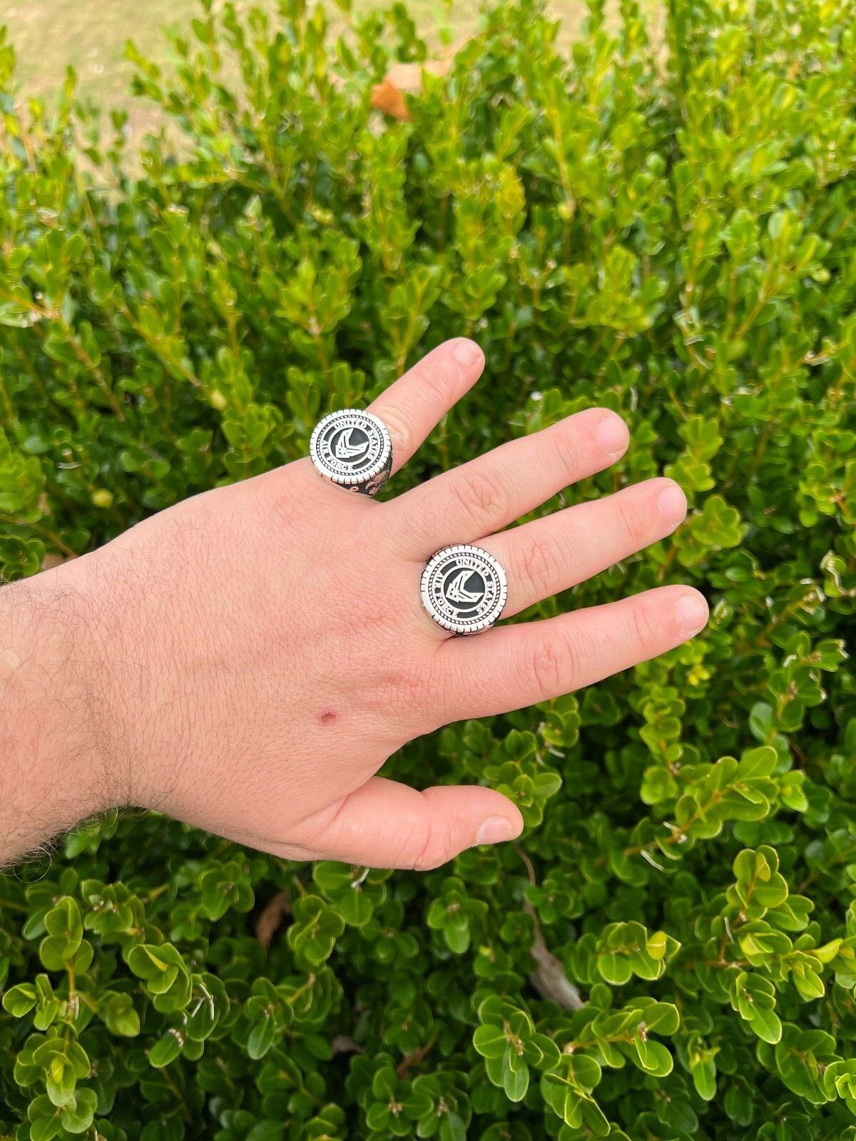 Mens Real Solid 925 Sterling Silver US Air Force Military Army Ring ...