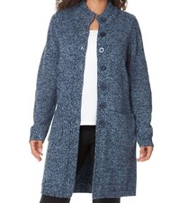 Woman Within Plus Size Navy Sky Blue Sweater Cardigan Size 4X 34/36 