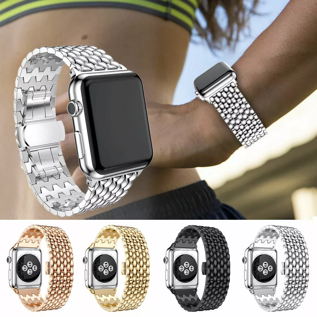 Compatible with Apple Watch Band 7 41mm 45mm Metal Strap for