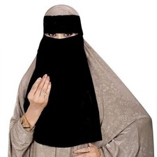 Single Layer Hijab Burka Niqab Face Veil Niqab Black Colour Chiffon Material