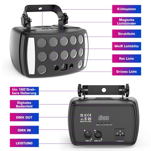 150W 4in1 Laser Projector DMX Strobe Stage Light LED Bar DJ Disco Party Lighting - Bild 6 von 9