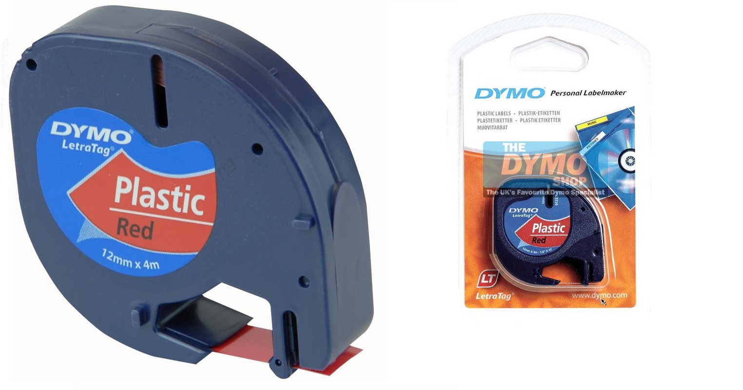 NASTRO DYMO LETRATAG ROSSO PLASTICA MM.12X4MT