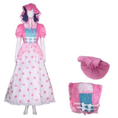 Toy Story Cosplay Bo Peep Costume Disguis Dress Woman Girls