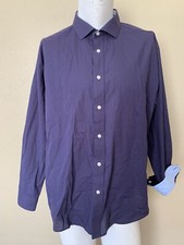 Nautica Mens Long Sleeve Button Down Shirt Navy Size 18 NWT