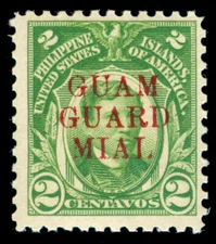MOMEN: US STAMPS GUAM #M7b MINT OG LH MIAL ERROR