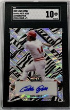 2022 Leaf Metal Pete Rose Autograph ZEBRA WAVE /5 AUTO SGC 10 GEM MINT