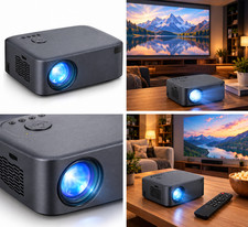 Mini Beamer 4K Full HD 1080P &ndash; Tragbarer Smart Projektor mit 5G-WLAN, E-Fokus