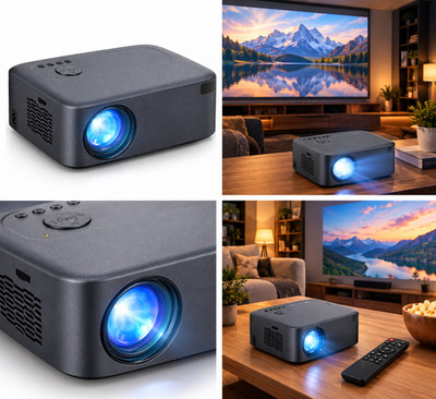 Mini Beamer 4K Full HD 1080P   Tragbarer Smart Projektor mit 5G-WLAN, E-Fokus