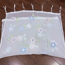 Pottery Barn Kids Flower Appliqu s Sheer Curtains 62x42 Each, Set Of 2