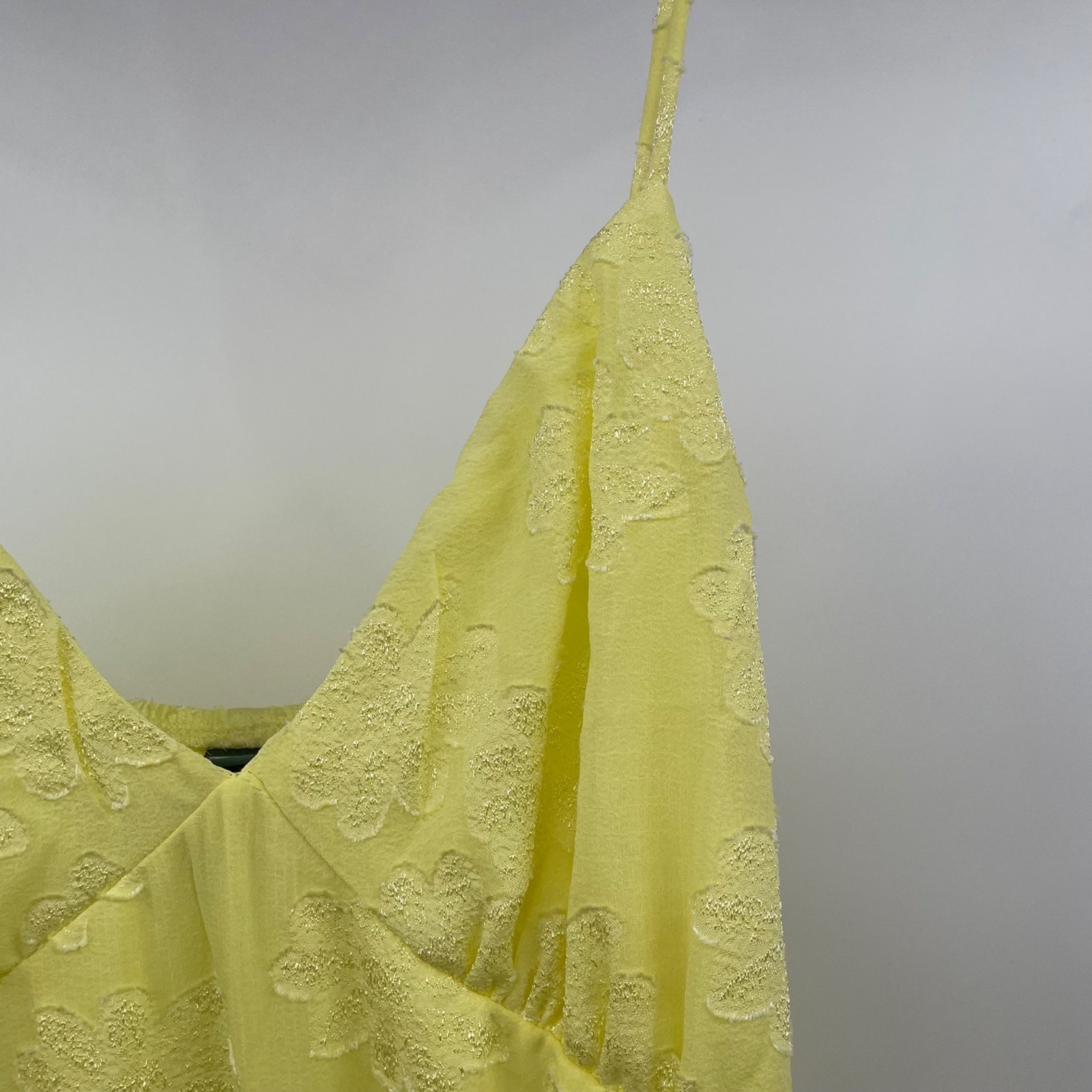 Wild Fable Sundress Ruffle Hem Spaghetti Straps Textured Yellow Size XXL