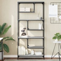 BüCherregal Grau Sonoma 81X36X176 Cm Holzwerkstoff Standregal