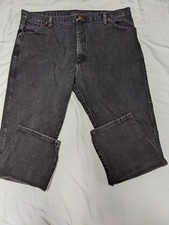 Men's Wrangler 13MWZWK Black Straight Leg Jeans Tag Size 42x32 Measures 43x31