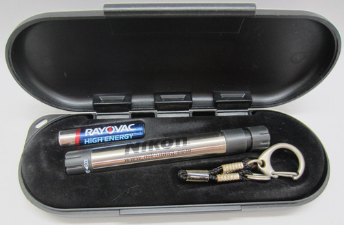 NIKON GARRITY M12-002 ADVERTISING SWAG SOUVENIR FLASHLIGHT KEY CHAIN CASE HTF