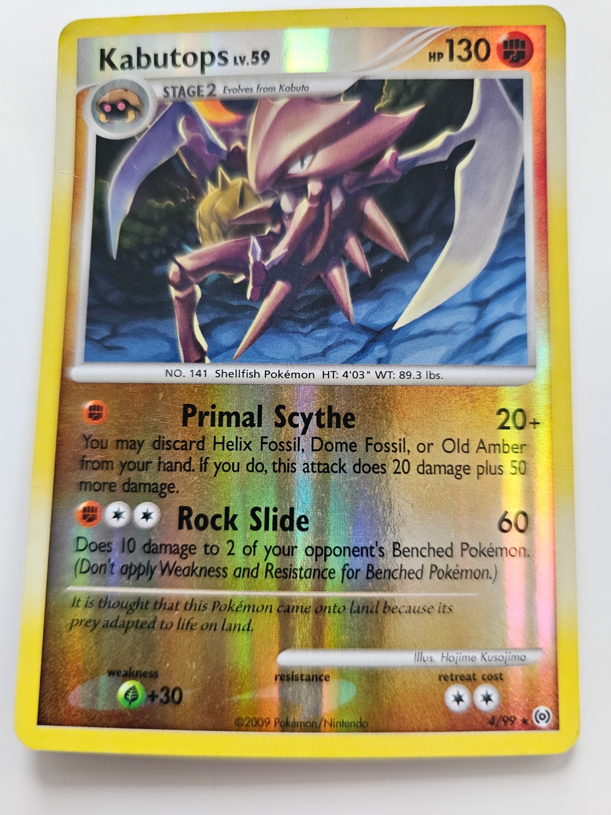 Pokemon Kabutops Reverse Holo Platinum Arceus 4/99 LP