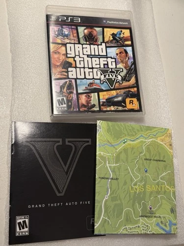 Grand Theft Auto V GTA 5 (PlayStation 3 PS3) Complete CIB w/Map Tested