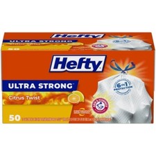 Hefty Ultra Strong Tall Kitchen Drawstring Trash Bags - Citrus Twist Scent-13gal