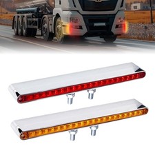 2pcs 12 Inch 20led Amber And Red Lens Double Face Truck Trailer Light Bars