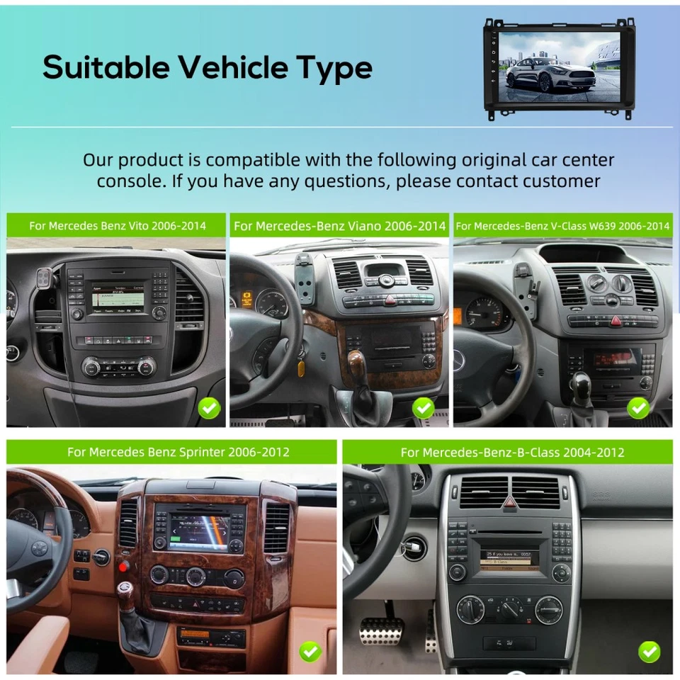 Android 15 Apple Carplay Car Stereo GPS Radio For Mercedes Benz Viano 2006-2014 Foto 3 de 4