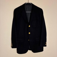 J.PRESS Blazer Jacket Wool Navy Gold Button Men Used Made in Japan