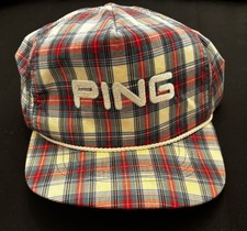 Vintage Ping Plaid Red Golf Rope Hat Cap All Over Design - Made in USA!