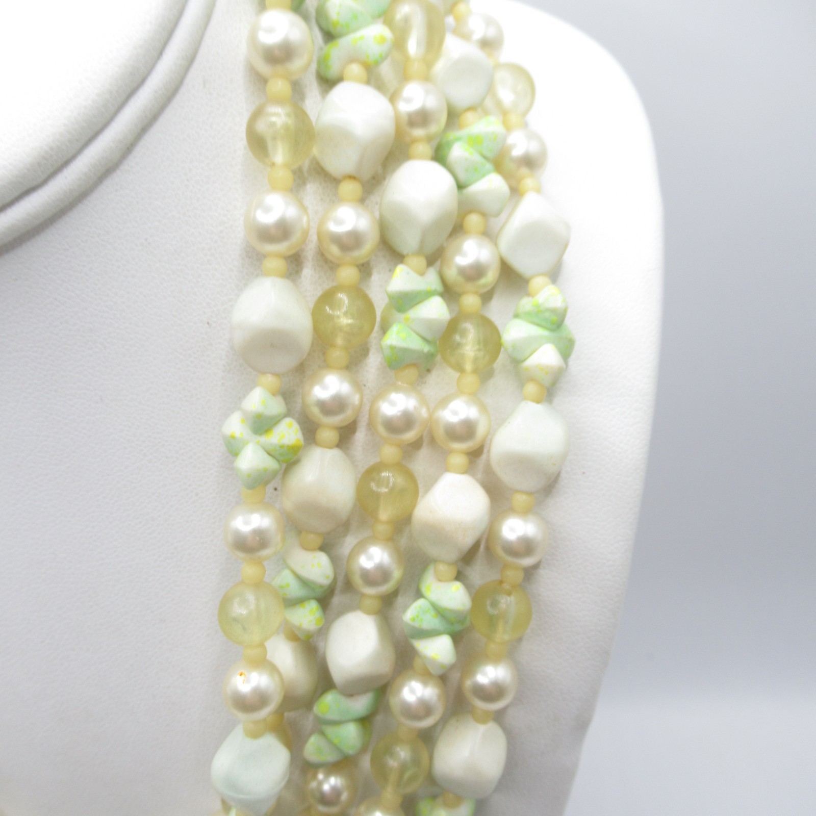 Five String Multi-Strand Beaded Necklace Japan Ye… - image 3