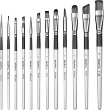 12Pcs Artist Paint Brush Set, Paint Brushes for Acrylic Painting