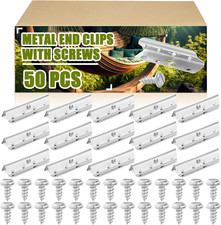 50 Pcs Metal End Clips for Rubber/Elastic Lawn Chair Webbing 2" Upholstery Sprin