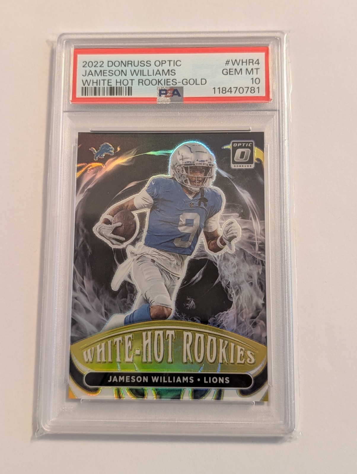 Jameson Williams Panini Donruss Optic White Hot Rookies #WHR4 Gold
