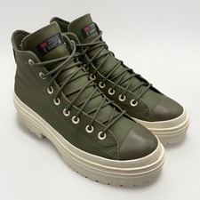 Converse Leather Chuck Taylor All-Star Lugged Heel Platform Green Women Size 10