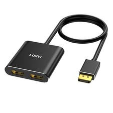 Displayport to Dual DisplayPort Splitter Adapter,4K60Hz MST Displayport hub 1...