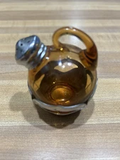 Vintage 1940s USA Farber Bros Amber Glass Pepper Shaker pre Farber-Ware