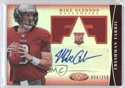 2013 Certified Mirror Red Signatures 94/250 Mike Glennon #328 Rookie Auto RC a0s