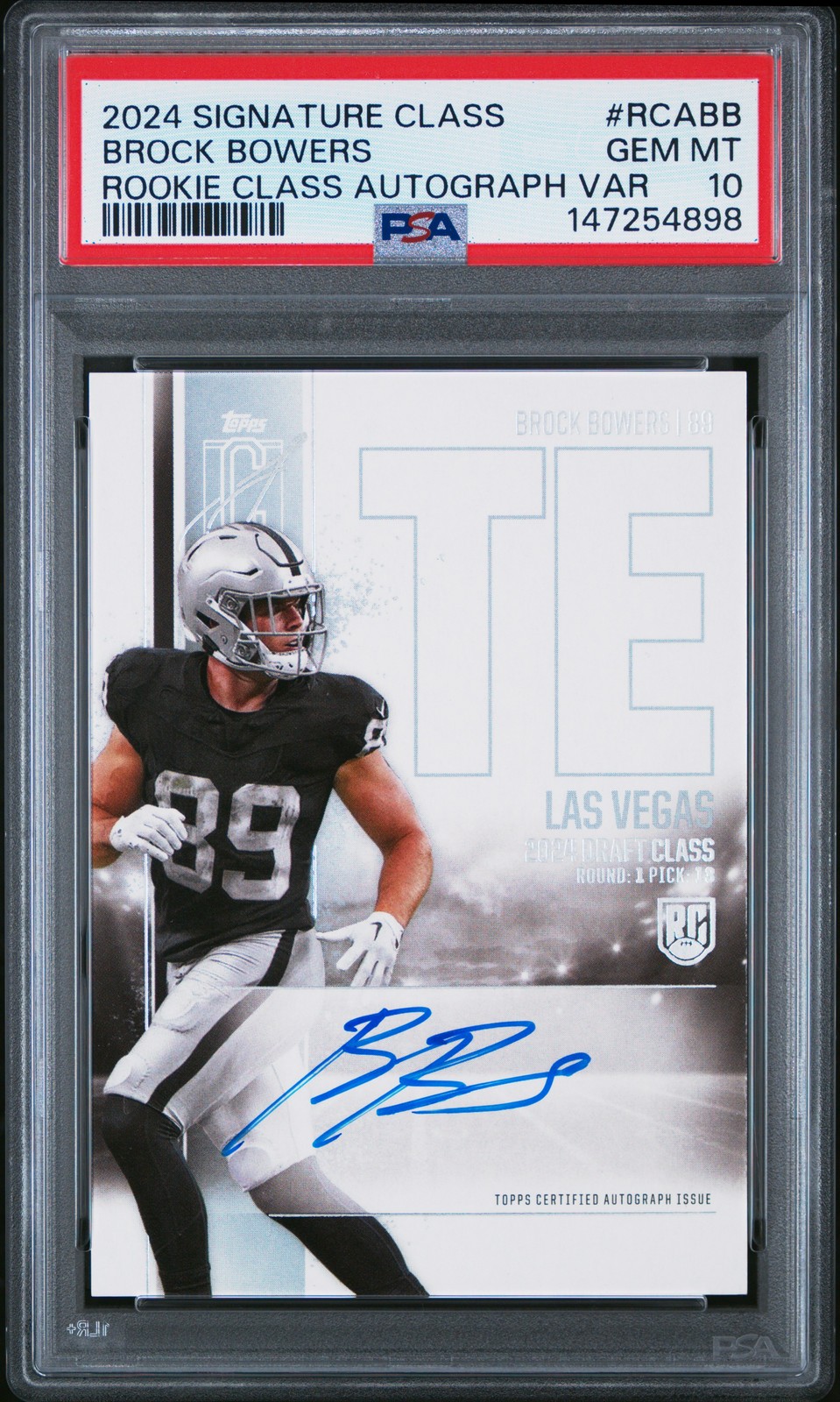 Brock Bowers Topps Signature Class Rookie Class Autograph Variation #RCABB Base