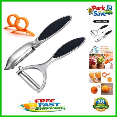 Professional Stainless Steel Vegetable Peeler with Y Shape Design & Orange Tools
