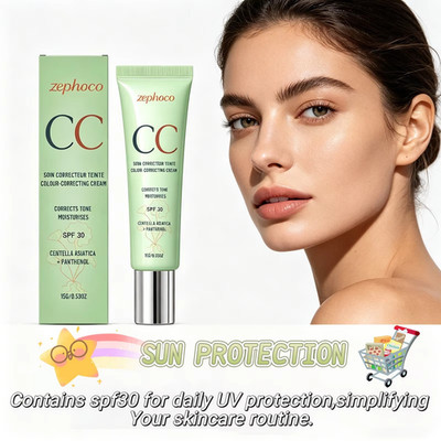 Zephoco CC Cream SPF30 Color Correcting Foundation Redness Cover