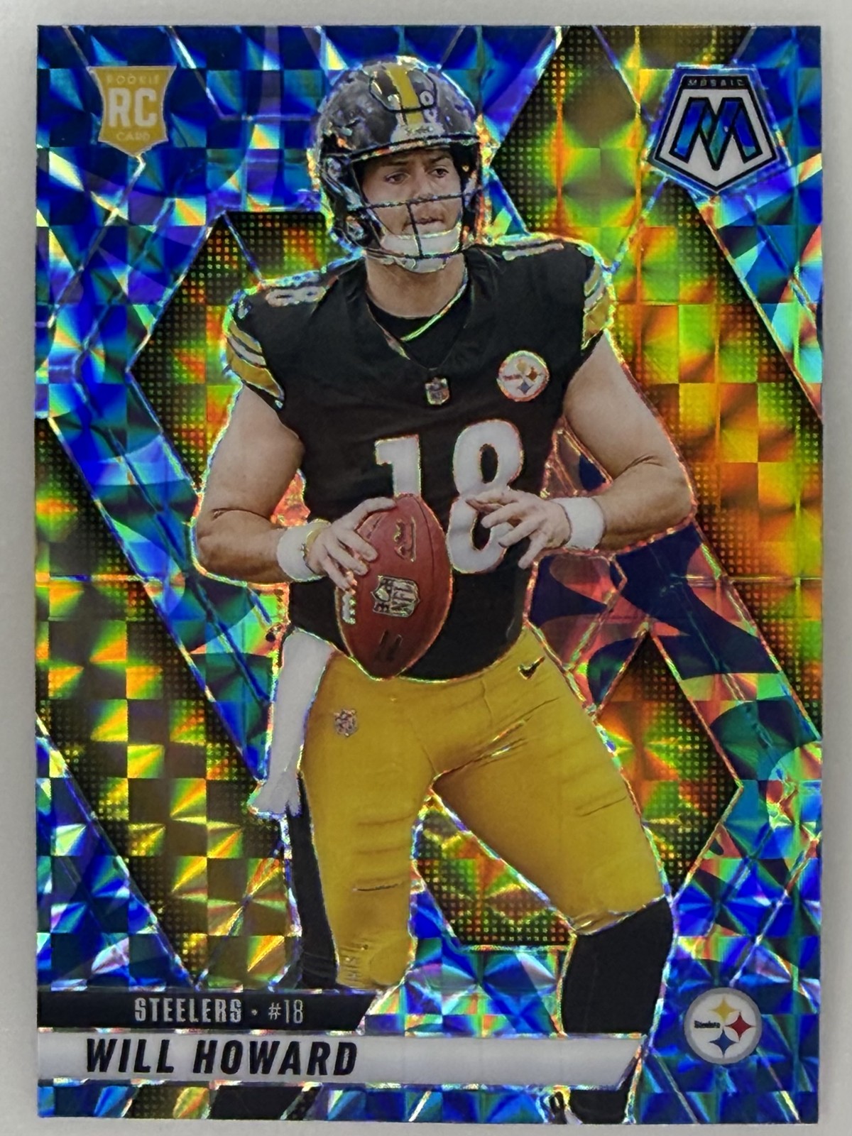 2025 Panini Mosaic - Rookies Will Howard #318 Reactive Blue Mosaic Prizm (RC)